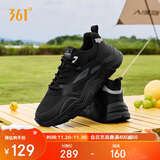 361°运动鞋男秋冬季厚底增高黑色通勤休闲跑步老爹鞋子男672426763F-4