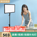 神牛（Godox） LED260C补光灯摄像灯直播灯网红主播采访灯人像微电影婚庆录像视频拍摄灯套装 【套装1】P260C单灯套装【配电源线】