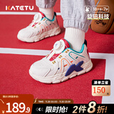 卡特兔儿童运动鞋钮钮鞋春款机能鞋板鞋男童软底防滑女童鞋小白休闲 白蓝红 28 内长17.5cm  脚长16.3-16.9