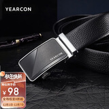 意尔康男士腰带送男友送父亲皮带男头层牛皮自动扣男裤带52M45040黑色