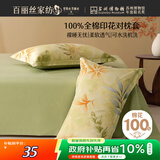 百丽丝水星家纺出品枕头套单件 全棉枕套枕巾纯棉枕头罩枕套一对48x74cm