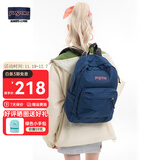 JANSPORT杰斯伯双肩包女学生旅行包26L旅行轻便透气书包男背包 4QUT003 海军蓝/藏青色-侧边袋