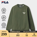 斐乐（FILA）官方男子加绒保暖卫衣秋冬季时尚休闲简约圆领套头衫长袖上衣男装 【加绒】军旅绿-KK S
