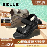 百丽厚底沙滩鞋男鞋25夏新休闲户外运动凉鞋A1514BL5 黑色 43