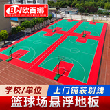 欧百娜悬浮地板篮球场室外羽毛球场地垫幼儿园操场轮滑拼接地垫运动地板
