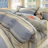 雅鹿家纺简约磨毛纯棉四件套100全棉床上用品冬季加厚床单被套宿舍4 乔南LTT 1.8m 床单款 四件套(被套2x2.3)