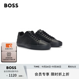 BOSS博斯男士光面和粒面混合人造皮革运动鞋 005-黑色 43