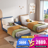 童友儿童床猫耳1.2m男女孩酒店客房一米单人床双胞胎省空间分床可定做 【1张】1米单床 气压结构