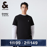 杰克·琼斯（JACK&JONES） 春季新款日常简约百搭多色LOGO刺绣圆领短袖T恤男款225101031