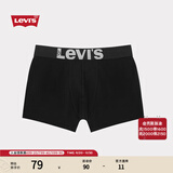 Levi's【商场同款】李维斯男士时尚经典LOGO织花黑色平角单条装 黑色 XL