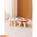 顾恩小凳子家用椅子门口换鞋凳可爱布艺圆凳沙发矮凳软座网红板凳坐凳 三腿蘑菇【小猫咪】