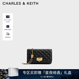 CHARLES&KEITH经典菱格链条小方单肩斜挎包包女包生日礼物CK2-70160131 Black黑色 小包