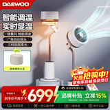 大宇（DAEWOO）空气循环扇电风扇家用宿舍卧室客厅办公室立式落地扇氛围灯纳凉空调伴侣F30 F30S-QSB【一键暴风+感温调速】