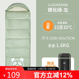 骆驼【熊猫联名款】户外露营睡袋便携式成人隔脏保暖银化绿1.6KG左边