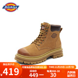 Dickies女士马丁靴高帮时尚情侣靴百搭工装靴女 土黄 男女款-38 