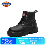 Dickies马丁靴女6孔春季新款短靴 经典光面平底英伦风女靴秋冬新款 28黑色(拉链) 37