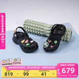 卡骆驰（CROCS）檀健次同款复古洞洞鞋女鞋厚底老爹鞋小鲸鱼洞洞鞋206302 黑色-001(含智必星) 39 (250mm)