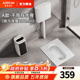 箭牌（ARROW）政府补贴蹲便器防臭防滑卫生间超薄蹲便器水箱一体水箱大冲力套装 A套装不带存水弯前排污深度200MM
