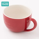 NITORI宜得利家居 圣诞氛围马克杯茶杯陶瓷杯彩水杯汤杯 晴暖系列 红色