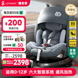 ledibaby乐蒂宝贝儿童安全座椅0-4-12岁汽车用婴儿宝宝座椅车载可坐可躺 太空舱2Pro豪华版【月影灰】