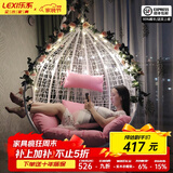 乐系（LEXI） 吊椅双人鸟巢秋千吊篮家用室内阳台吊兰户外吊床藤椅摇篮椅躺椅 单人白色细藤 静音款