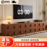 妙意轩  中古风电视柜小户型客厅实木斗柜卡门柜复古边柜收纳储物柜 中古色四个【整装发货】