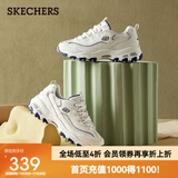斯凯奇（Skechers）女鞋小白熊女士休闲鞋子厚底增高百搭运动软底老爹鞋女99999863 白色/海军蓝色/WNV 38.5
