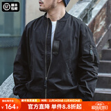 马登工装美式空中MA1飞行员夹克军事风短款外套复古棒球服男潮秋上衣 黑色 2XL