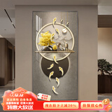 瑞尚（RUISHANG） 玄关装饰画现代简约进门壁画山水墙画竖版晶瓷画欧式轻奢挂画 九鱼生财 60*120cm/晶瓷面+铝合金边框