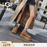 UGG秋季女士时尚舒适圆头保暖厚底休闲经典迷你短靴雪地靴1168170 CHE | 栗色 37