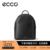 爱步（ECCO）印花双肩背包 灰褐色商务包包 中号双肩包9107799 HL 黑色910779990000