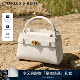 CHARLES&KEITH金属扣带凯莉包婚包手提单肩包包女包生日礼物CK2-50270880 Cream奶白色 S