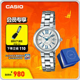卡西欧（CASIO） SHEEN系列守护星SHE-4528防水女士手表石英表腕表 送女友礼物 SHE-4528D-7AUPRS【手链礼盒版】