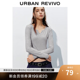 UR2025秋季新款女装时尚休闲简约基础修身T恤UYB450010 花灰 M