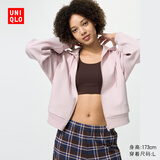 优衣库女装快干休闲拉链连帽外套长袖运动卫衣开衫479603 11 粉红色 M /160/84A