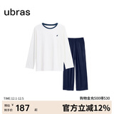 ubras水果系列套头家居服套装情侣睡衣女 女款长袖长裤-米白色 L