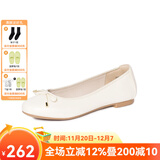 reemoor睿慕芭蕾透气舒适鞋婚鞋2025夏季女鞋防滑平底单鞋女百搭红色 经典款 米白色 40