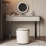 CORTIFELY意大利品牌实木超晶石岩板梳妆台卧室简约小户型高级感化妆桌妆台 100cm单妆台 米灰色