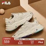 FILA 斐乐运动鞋女MARS II 火星系列二代秋秋季时尚复古跑步鞋女 奶白/木薯粉-GT 39