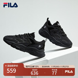 FILA 斐乐运动鞋女MARS II 火星系列二代秋秋季时尚复古跑步鞋女 黑-BK 38