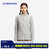 迪卡侬（DECATHLON）保暖户外抓绒衣外套男女运动宽松秋摇粒绒外套冲锋衣内胆 女款-全拉链-浅灰色 L