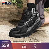 FILA 斐乐TREK老爹鞋男鞋新款休闲鞋时尚复古运动鞋跑鞋 黑/南极灰-BD 42