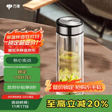 万象（WANXIANG）双层玻璃杯V49RL商务办公便携装钛黑亮便携车载大容量居家泡茶杯