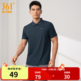 361°运动翻领t恤2025年春夏季新款休闲透气短袖情侣POLO衫开学季 【推荐】【男款】深墨蓝 XL