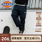 dickies休闲裤 男女同款新复古回潮印花多口袋束口工装裤百搭8 深海军蓝 32
