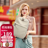高尔夫（GOLF）双肩电脑包女15.6英寸笔记本电脑包女士双肩背包学生书包果仁杏色