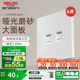 德力西（DELIXI）开关插座面板哑光奶油风磨砂大板暗装家用墙壁usb插座827浅云白 二位网络插座（六类）
