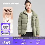 斯凯奇2025冬季保暖时尚百搭男女同款羽绒外套P423U038