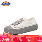 Dickies女士帆布鞋潮流休闲鞋子布鞋低帮百搭女士平底鞋 米灰 37 