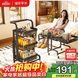 溢彩年华免安装置物架厨房加厚落地多层小推车折叠移动收纳储物零食架6800